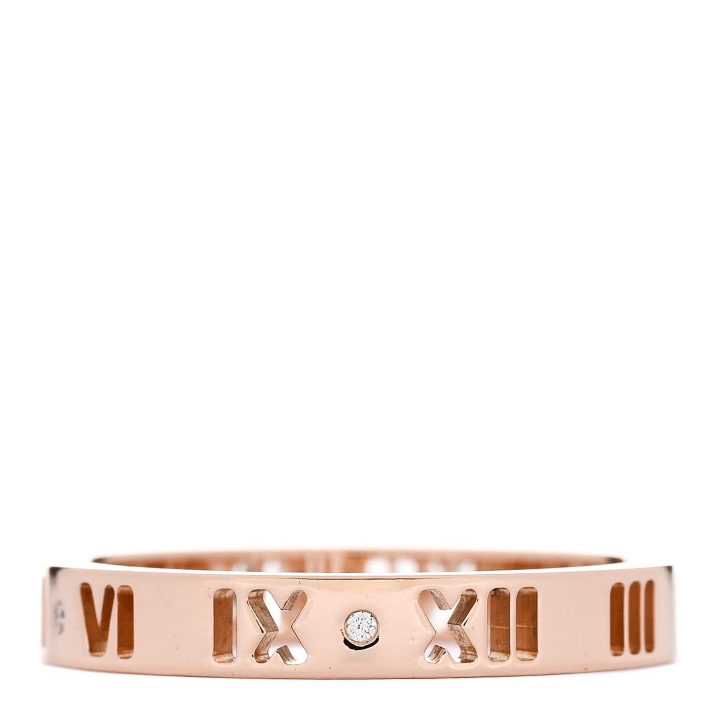 18K Rose Gold Diamond Narrow Atlas Pierced Ring 60 9.25