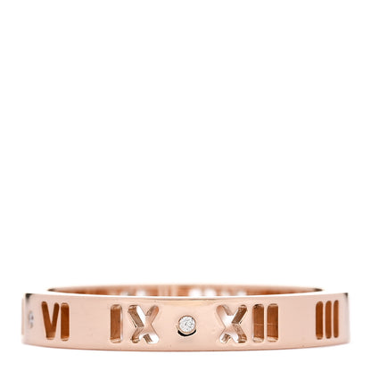 Tiffany 18K Rose Gold Diamond Narrow Atlas Pierced Ring 60 9.25 3 of 5