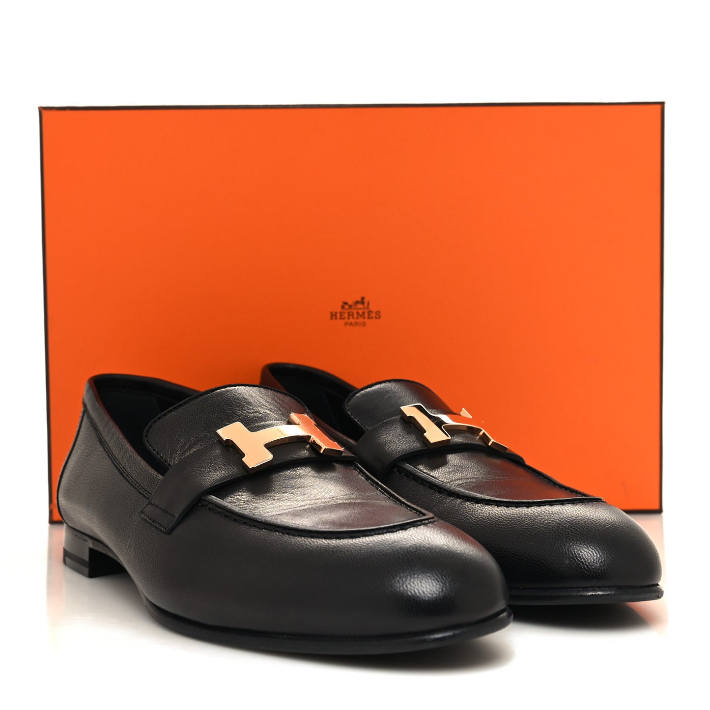 Goatskin Womens Paris Loafers 38 Black