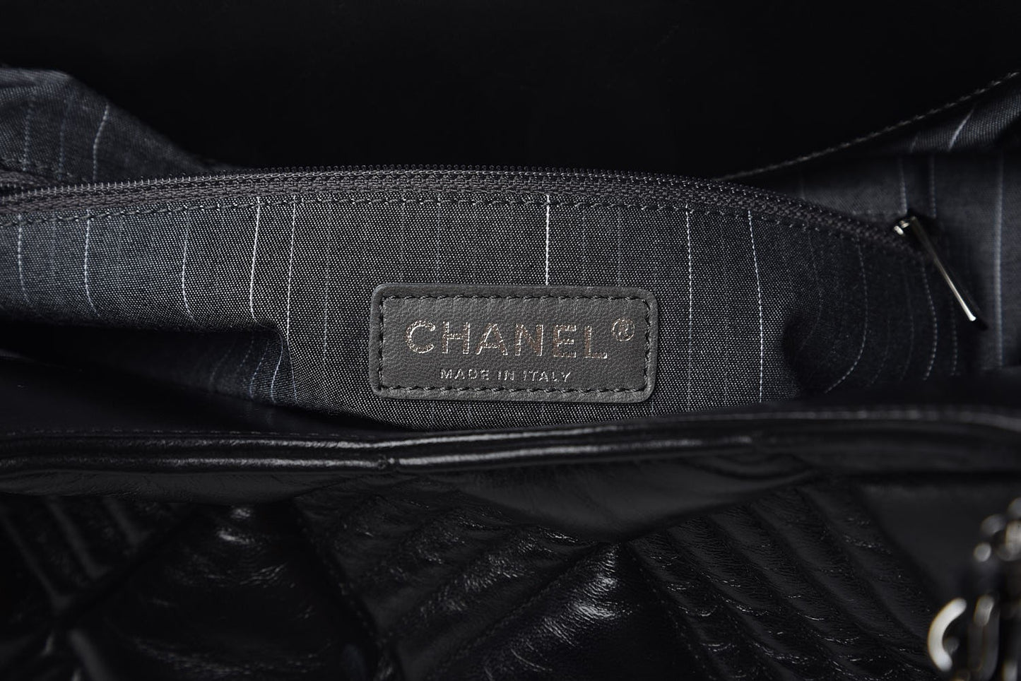 Lambskin Large In and Out Tote Black