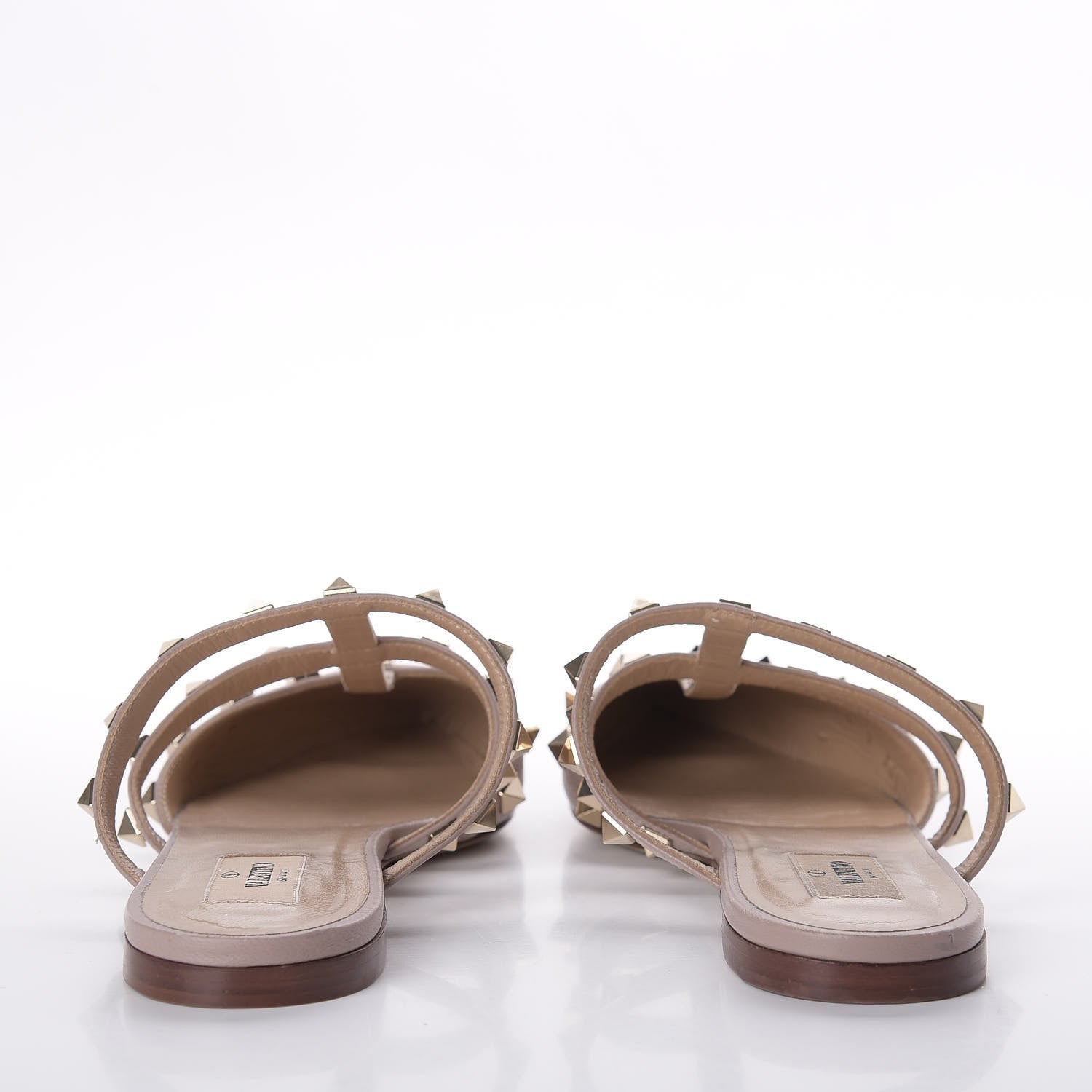 Valentino Garavani Nappa Rockstud Flat Cage Mules 36.5 Poudre 7 of 11
