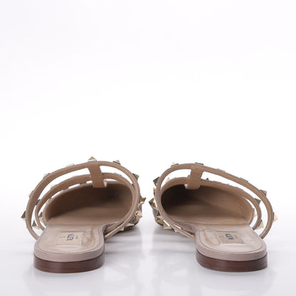 Valentino Garavani Nappa Rockstud Flat Cage Mules 36.5 Poudre 7 of 11