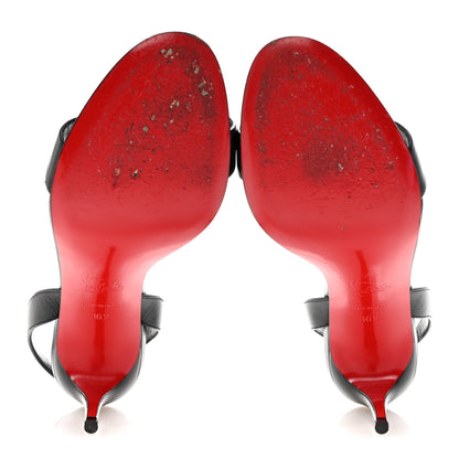 Christian Louboutin Calfskin O Marylin 85 Slingback Sandal Heels 36.5 Black 6 of 9