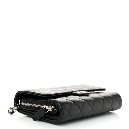 Chanel Caviar Quilted Phone Holder Wallet on Removable Chain Black 5 of 14