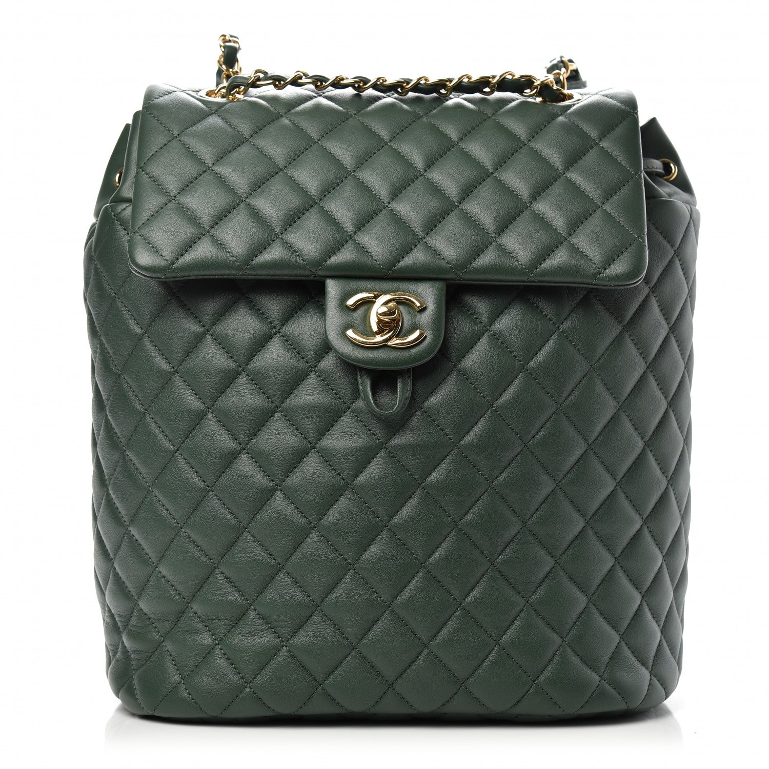 Chanel Calfskin Quilted Large Urban Spirit Backpack Dark Green 1 of 9