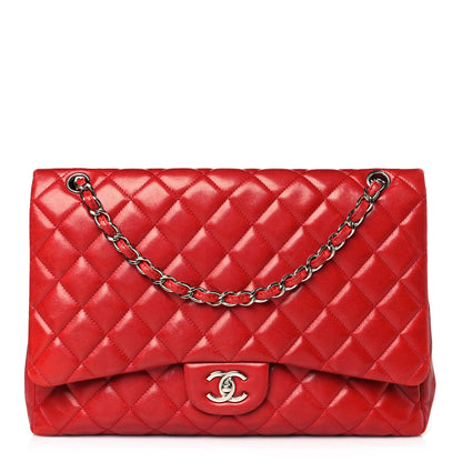 Chanel Lambskin Quilted Maxi Double Flap Red 1 of 9