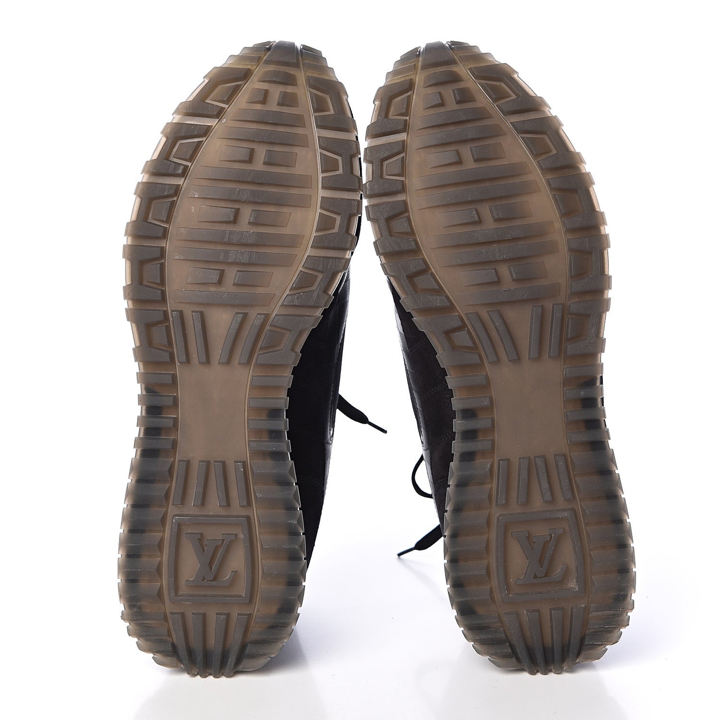 Suede Damier Infini Run Away Sneakers 6.5 Black