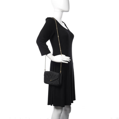 Louis Vuitton Empreinte Pochette Felicie Chain Wallet Black 2 of 12