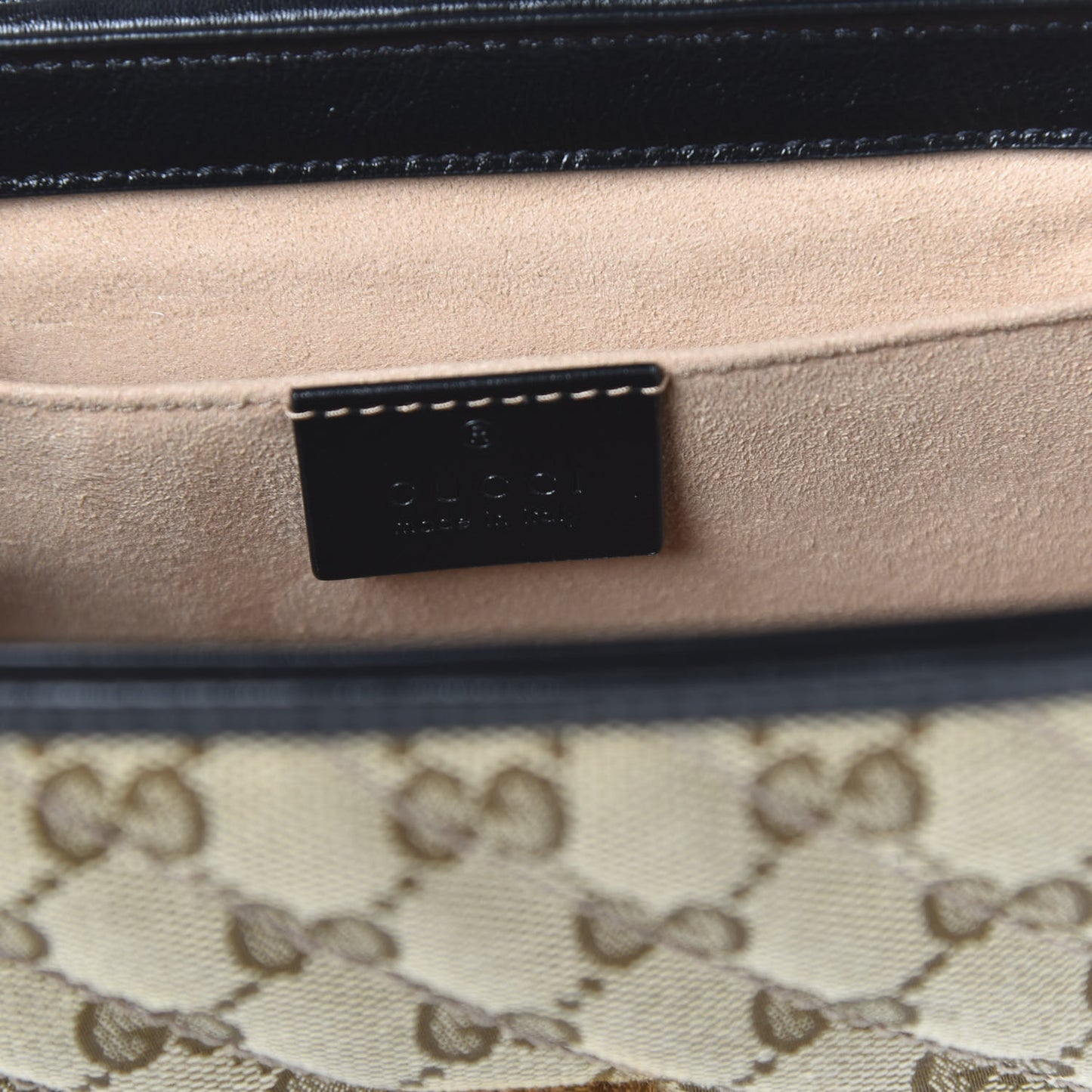 Monogram Matelasse Diagonal Mini GG Marmont Shoulder Bag Beige Black