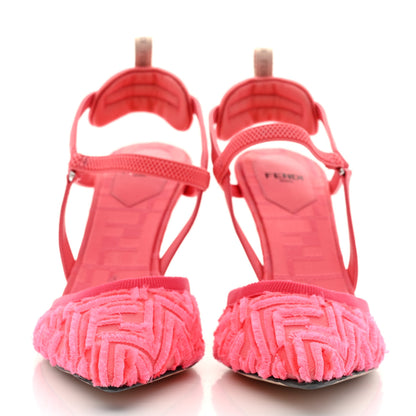 Fendi Mesh FF Fray Colibri Lite 85mm Slingback Pumps 38 Kissed 2 of 8