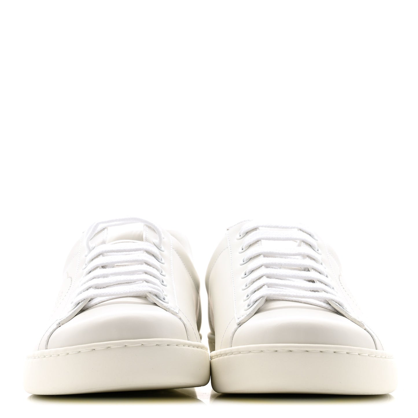 Calfskin Interlocking G Perforated Mens Ace Sneakers 8 White Grey Sky