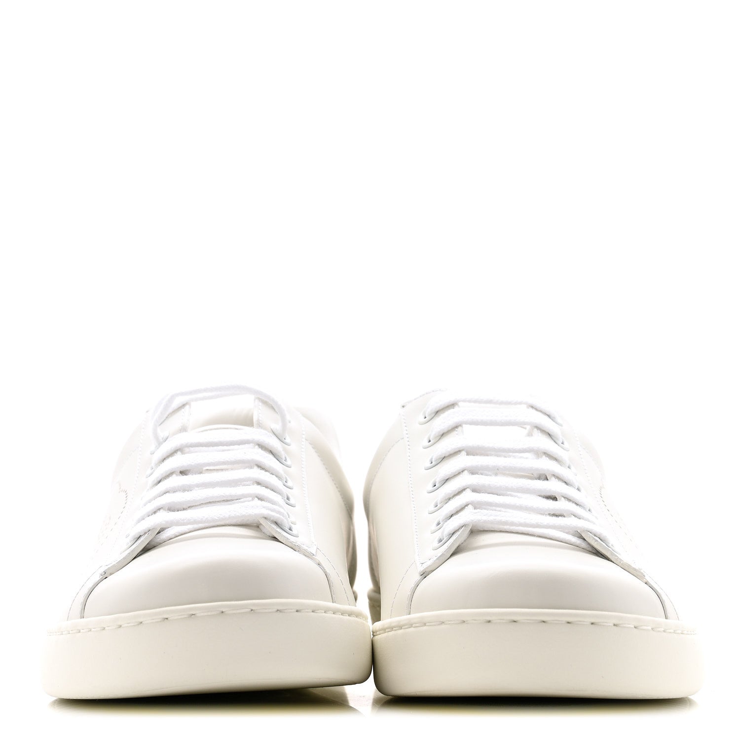 Gucci Calfskin Interlocking G Perforated Mens Ace Sneakers 8 White Grey Sky 3 of 12