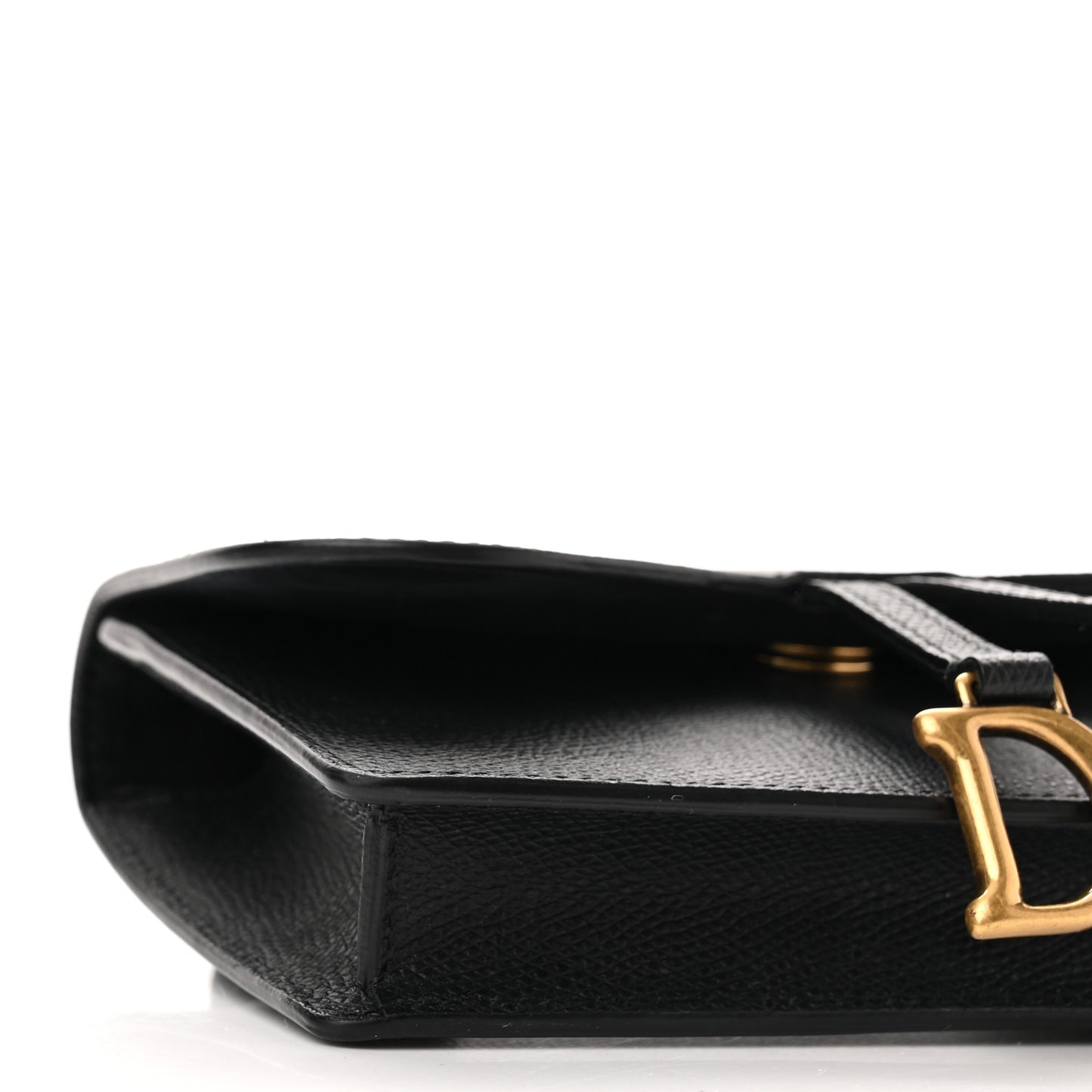 Grained Calfskin Saddle Belt Bag Black