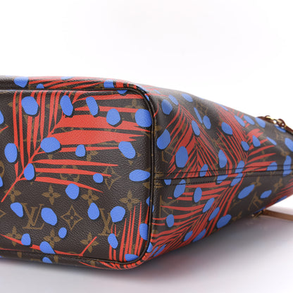 Louis Vuitton Monogram Jungle Dots Neo Neverfull MM Coquelicot Denim 7 of 10