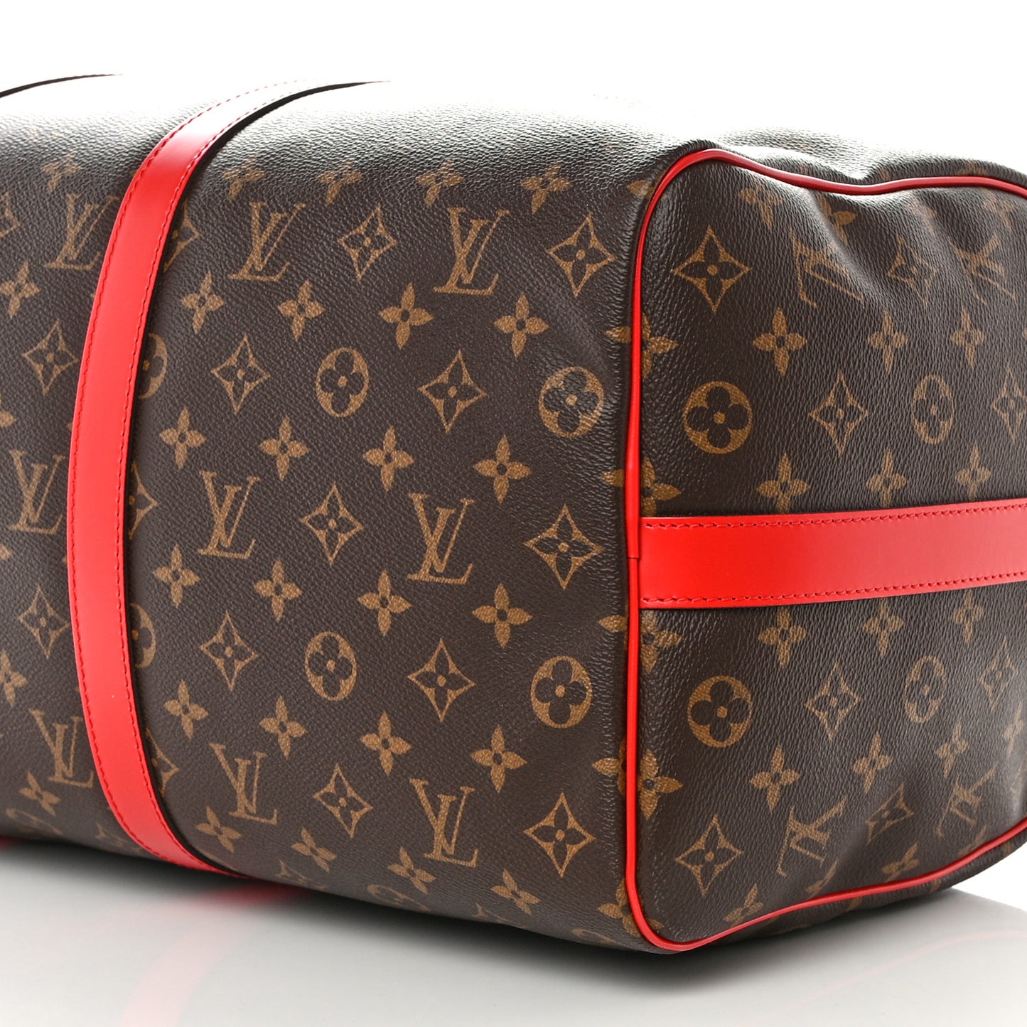 Calfskin Monogram Keepall Bandouliere 50 Coquelicot