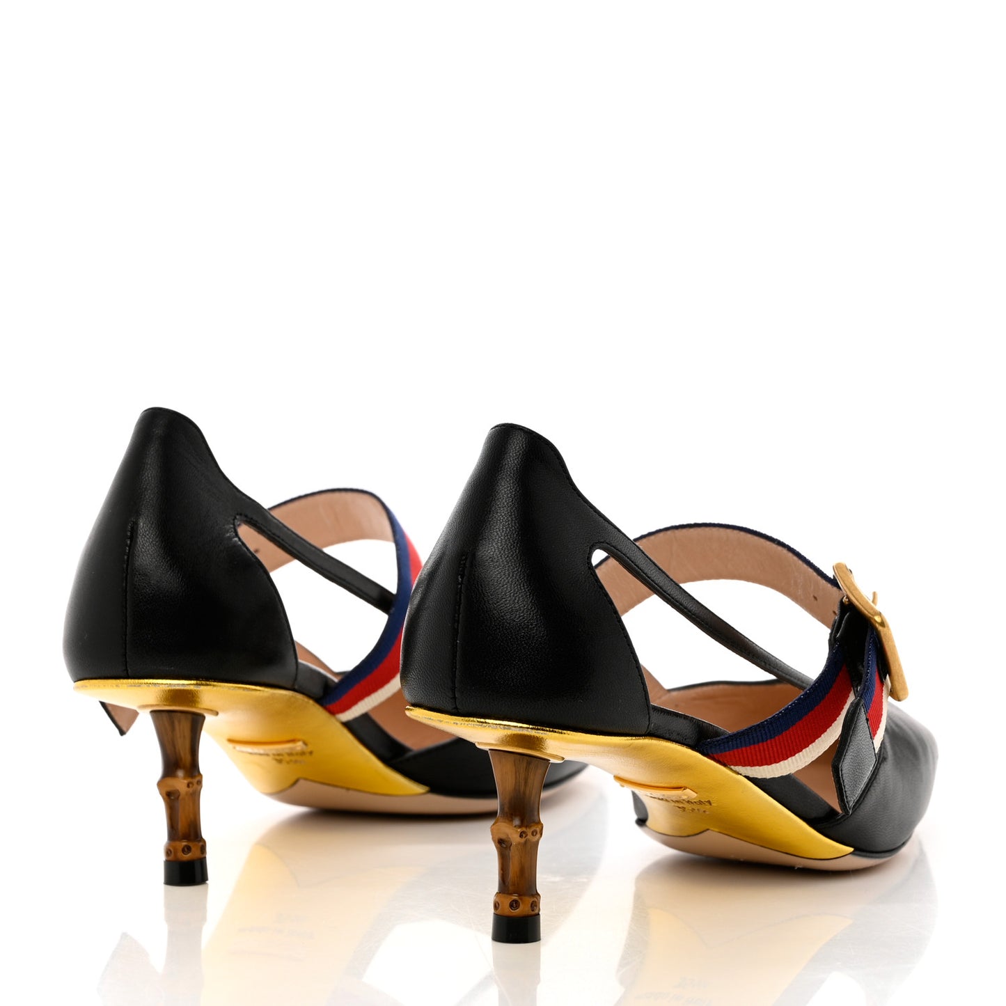 Malaga Kid Grosgrain Sylvie Web Bamboo Mules 35.5 Black