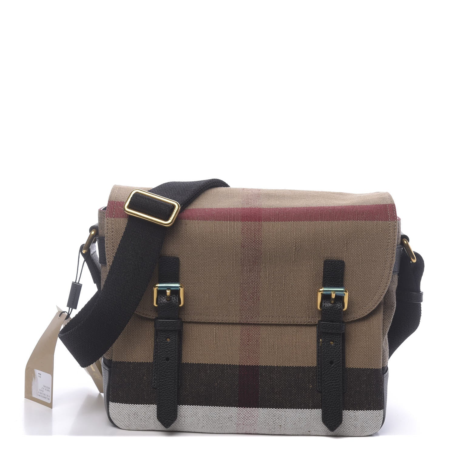 Burberry Canvas Mega Check Small Baildon Messenger Bag Black 1 of 11