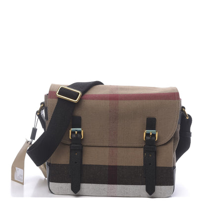 Burberry Canvas Mega Check Small Baildon Messenger Bag Black 1 of 11