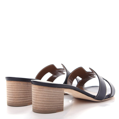 Hermes Calfskin Oasis Sandals 37 Black 4 of 12