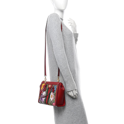 Gucci GG Supreme Monogram Flora Web Small Ophidia Tote Bag Red 2 of 14