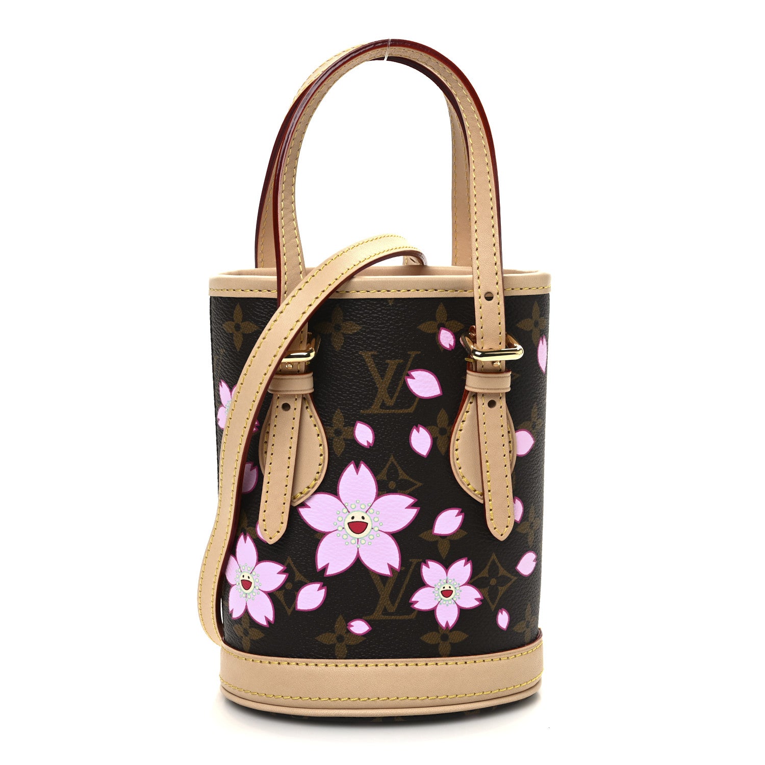 Louis Vuitton LV X TM Monogram Cherry Blossom Nano Bucket Sakura Brown 1 of 10