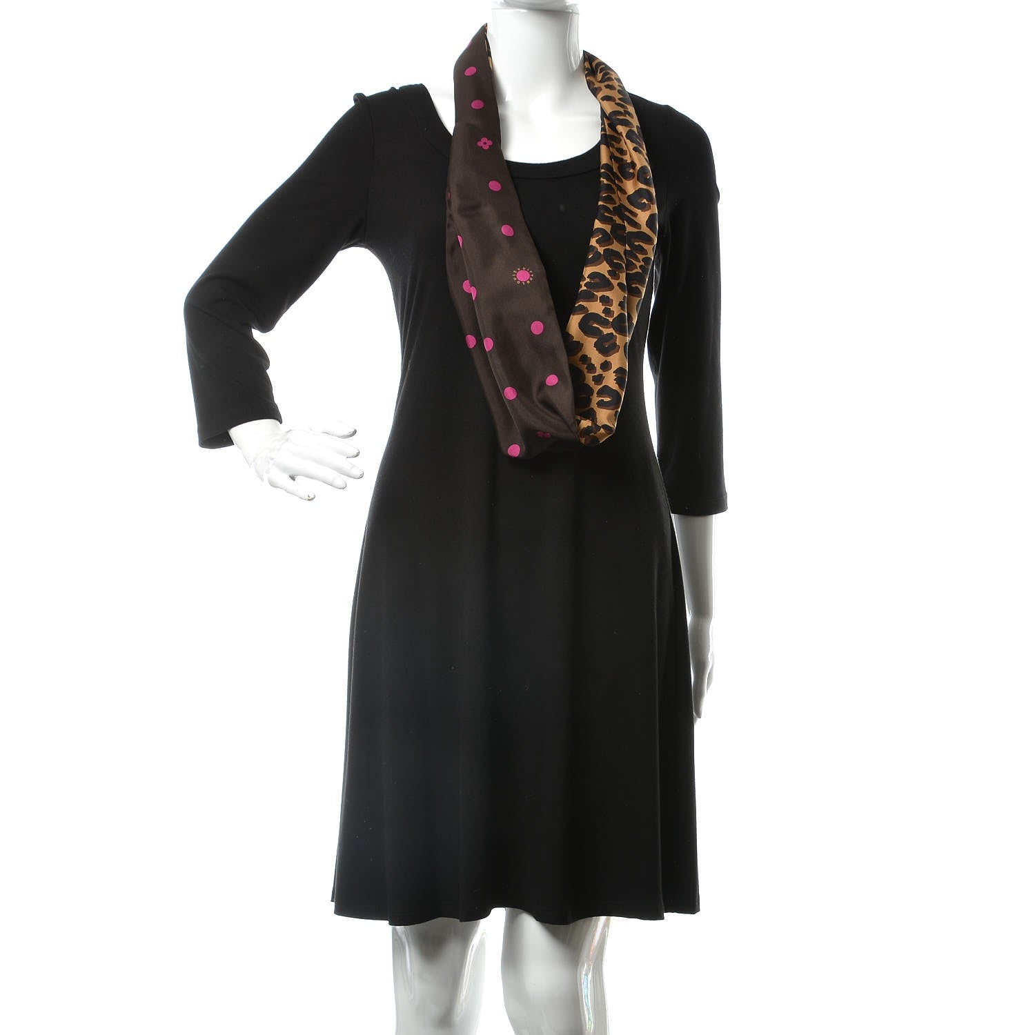 Louis Vuitton Silk Leopard Snood Scarf 3 of 4