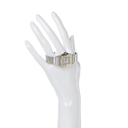 Cartier Stainless Steel 18K Yellow Gold 24mm Santos De Cartier Galbee Quartz Watch 2 of 7