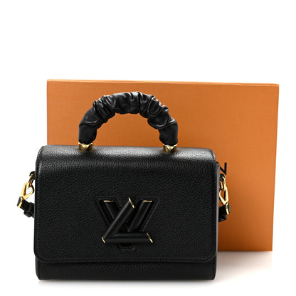 Louis Vuitton Taurillon Smooth Calfskin Scrunchie Twist One Handle MM Black 10 of 10