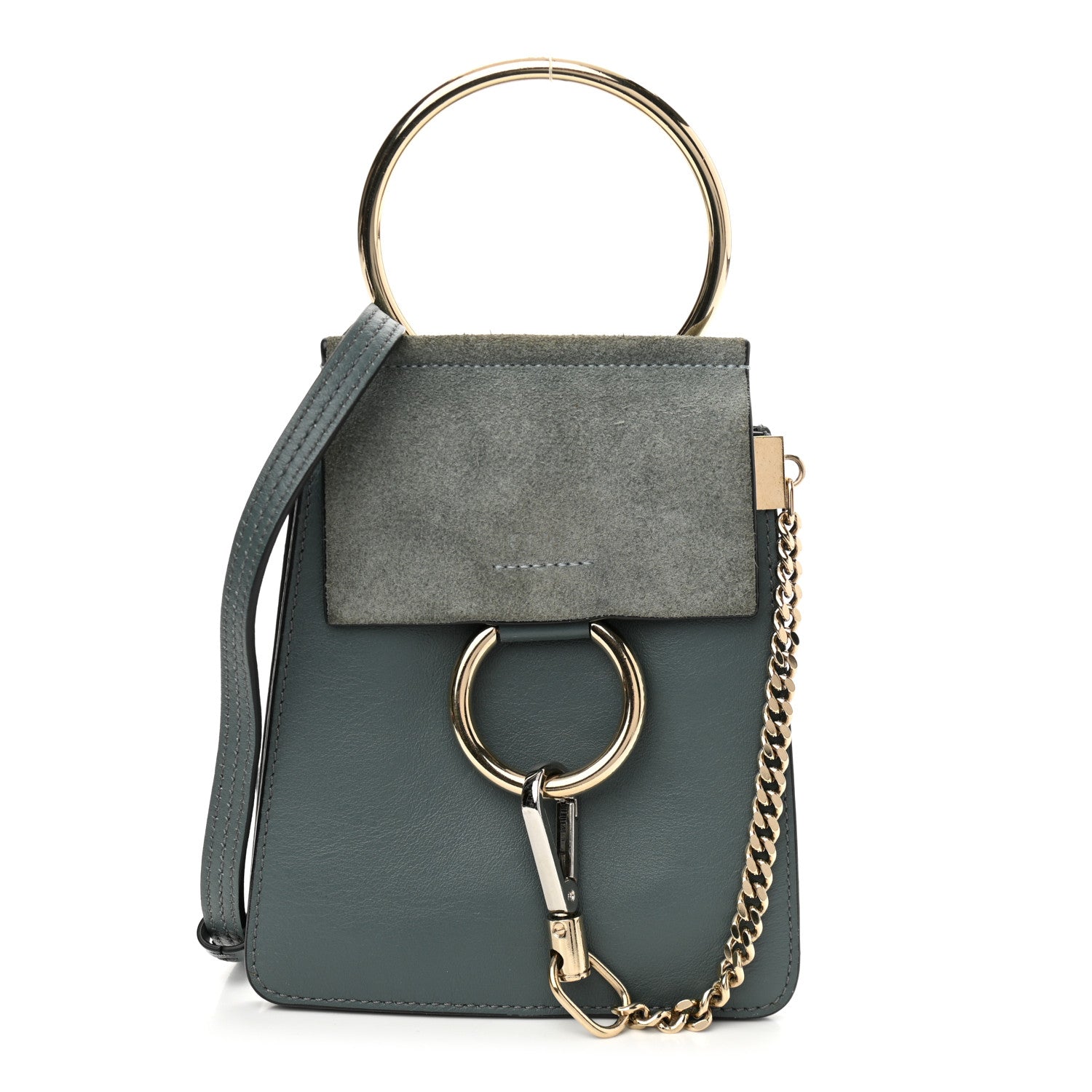 Chloe Suede Calfskin Mini Faye Bracelet Bag Cloudy Blue 1 of 11