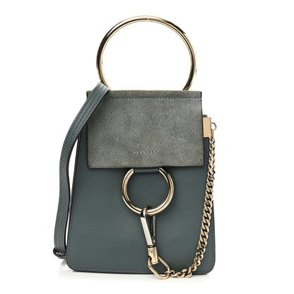 Chloe Suede Calfskin Mini Faye Bracelet Bag Cloudy Blue 1 of 11