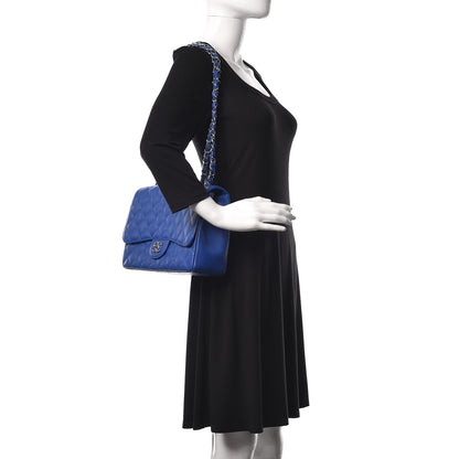 Chanel Caviar Quilted Jumbo Single Flap Blue 2 of 10