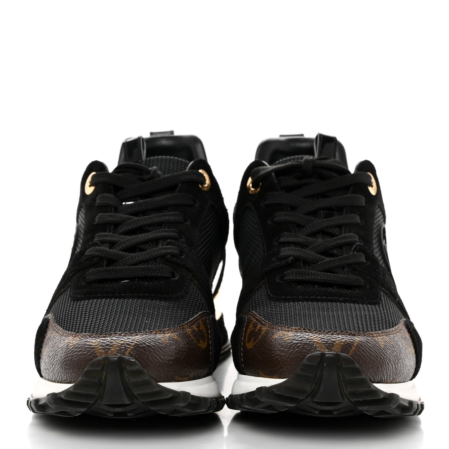Suede Monogram Run Away Sneakers 36.5 Black