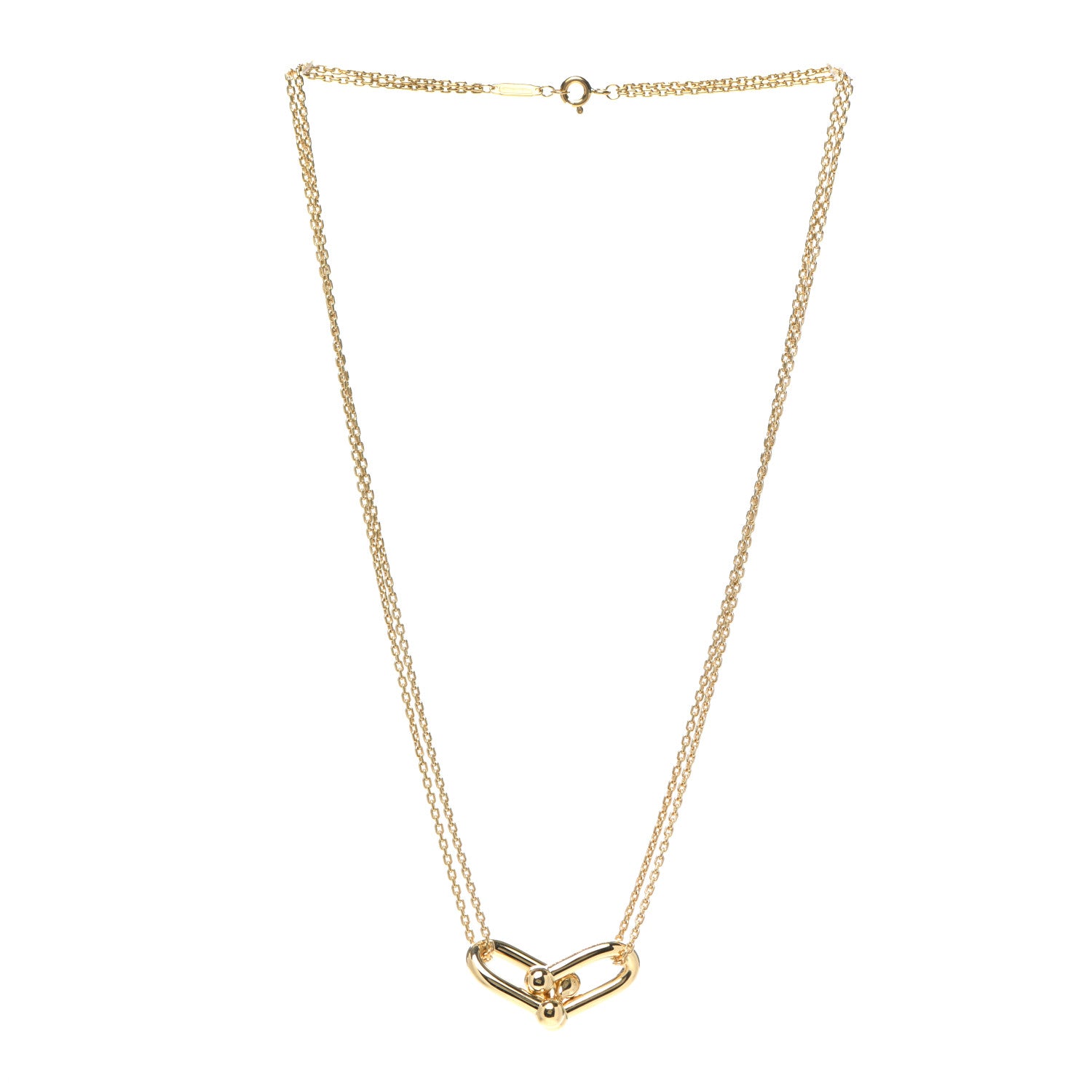 Tiffany 18K Yellow Gold HardWear Double Link Pendant Necklace 2 of 6
