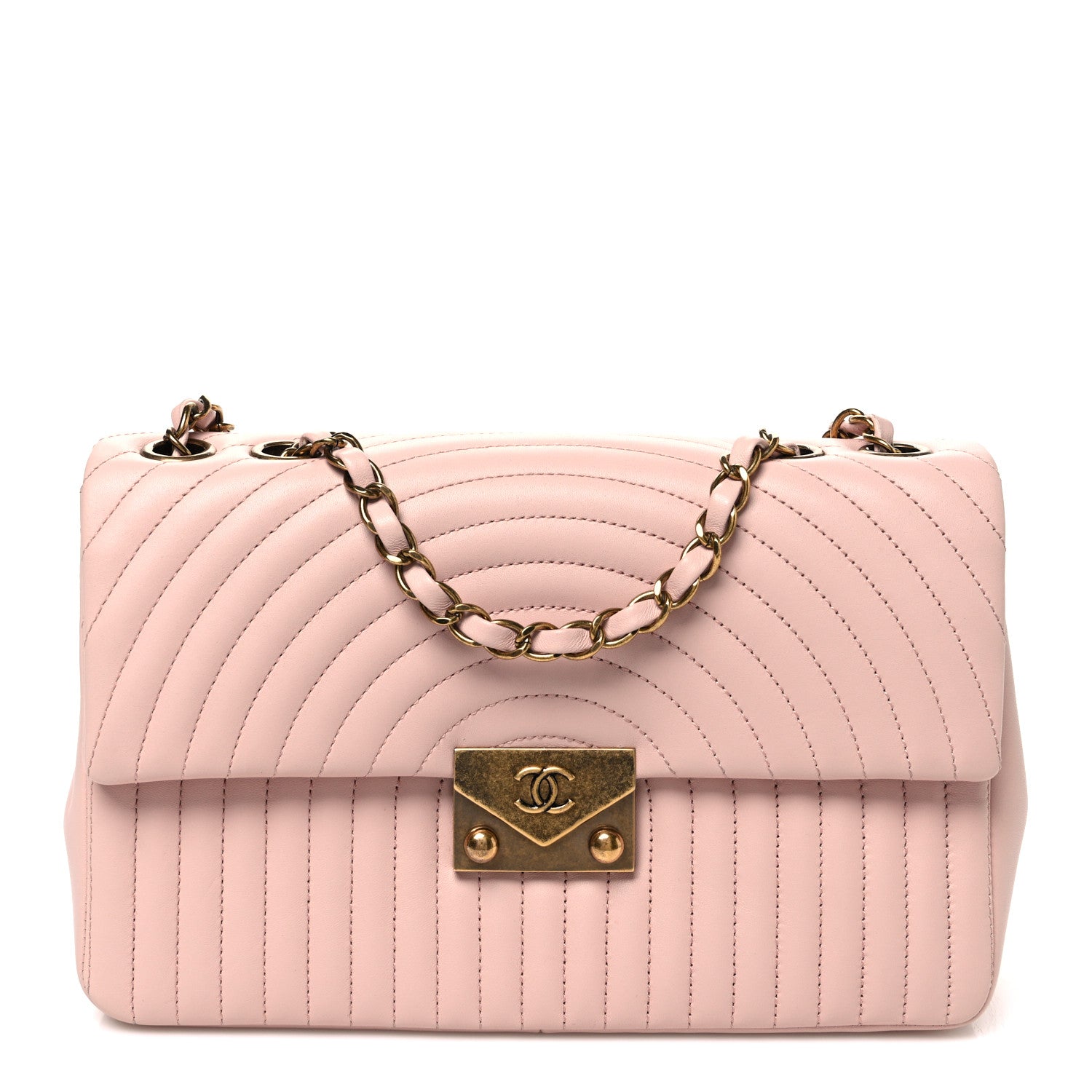 Chanel Lambskin Borse Romane Single Flap Light Pink 1 of 11