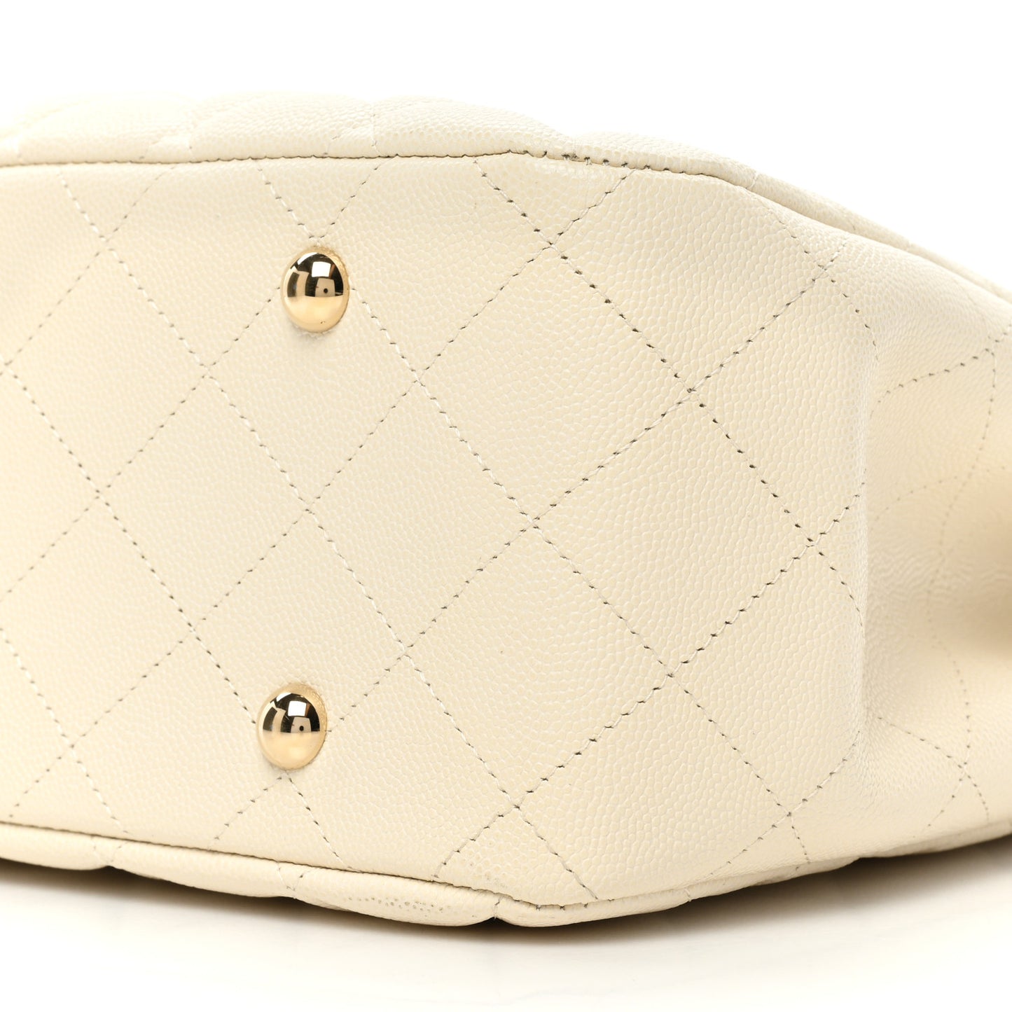 Caviar Quilted Large Classic Shopping Tote White