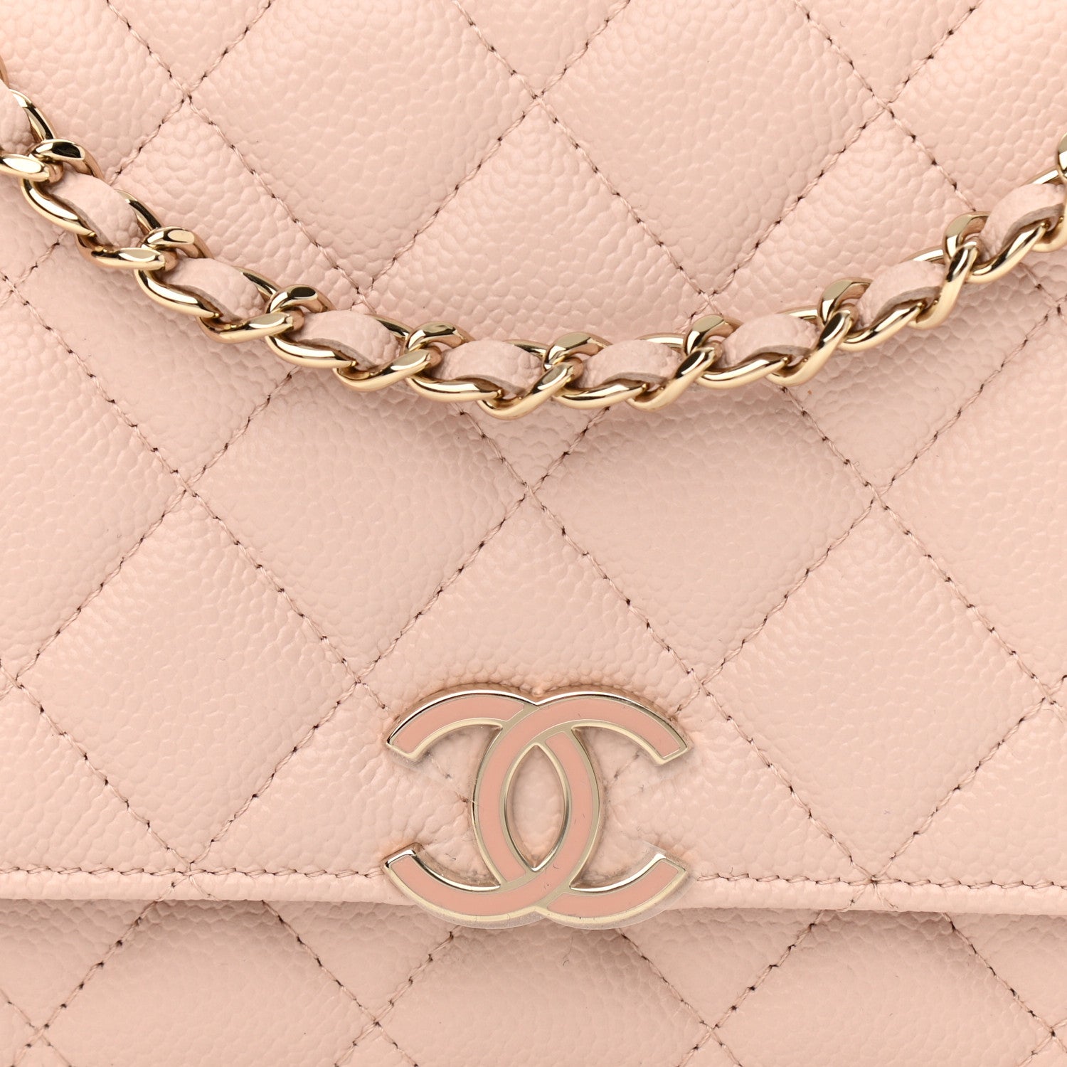 Chanel Caviar Quilted Wallet On Chain WOC Light Pink 8 of 11