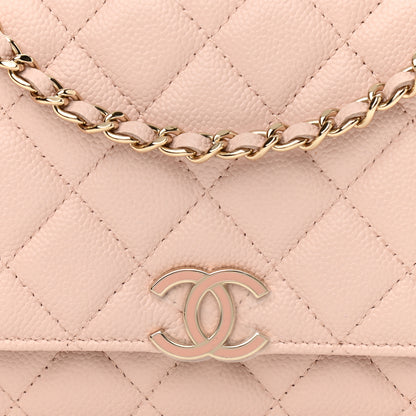 Chanel Caviar Quilted Wallet On Chain WOC Light Pink 8 of 11