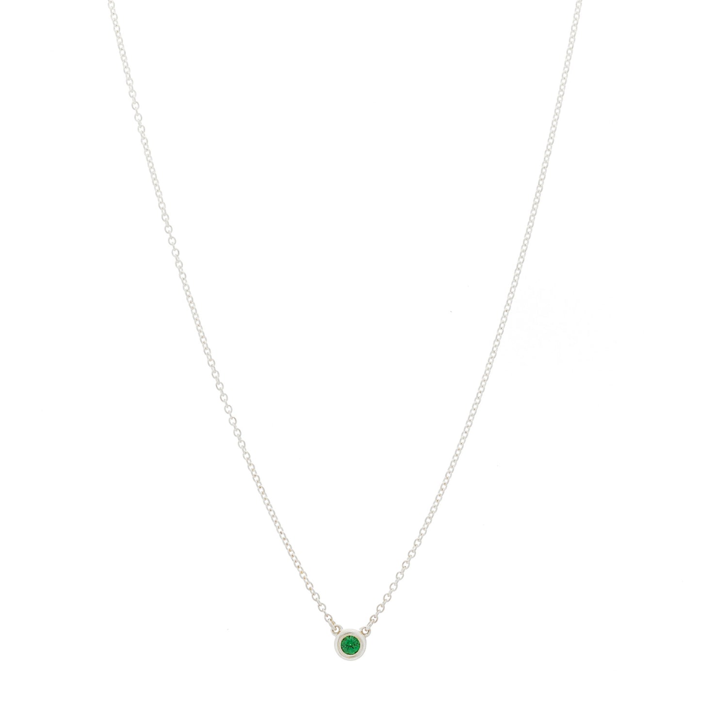 Sterling Silver Tsavorite Garnet Elsa Peretti Color by the Yard Pendant Necklace