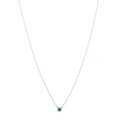 Tiffany Sterling Silver Tsavorite Garnet Elsa Peretti Color by the Yard Pendant Necklace 1 of 5