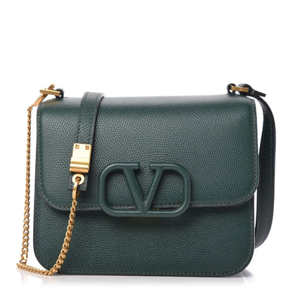 Valentino Garavani Grainy Calfskin Small VSling Shoulder Bag English Green 1 of 8