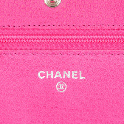 Chanel Iridescent Caviar Quilted Wallet on Chain WOC Pink 6 of 8