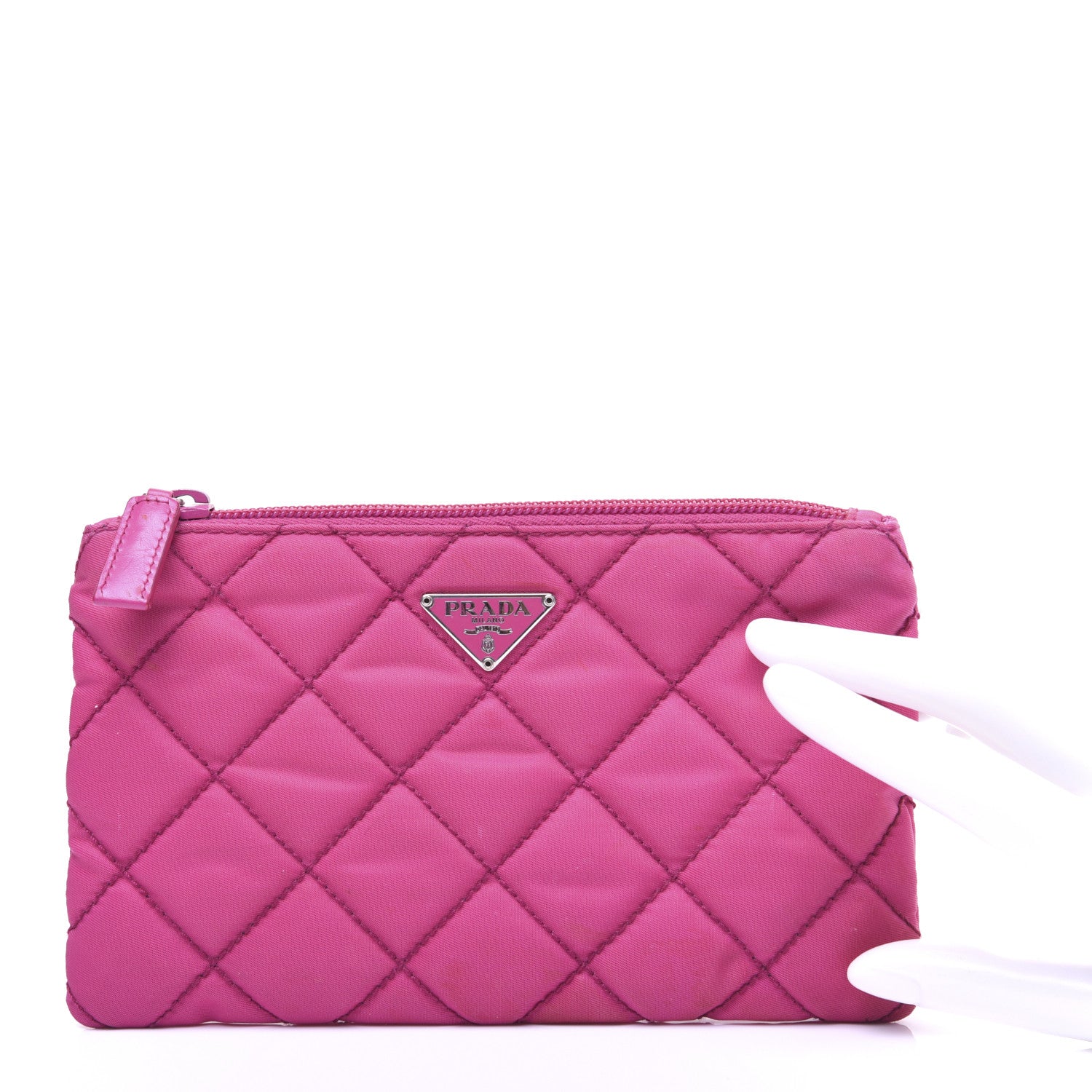 Prada Nylon Tessuto Impuntu Pouch Fuxia 3 of 24