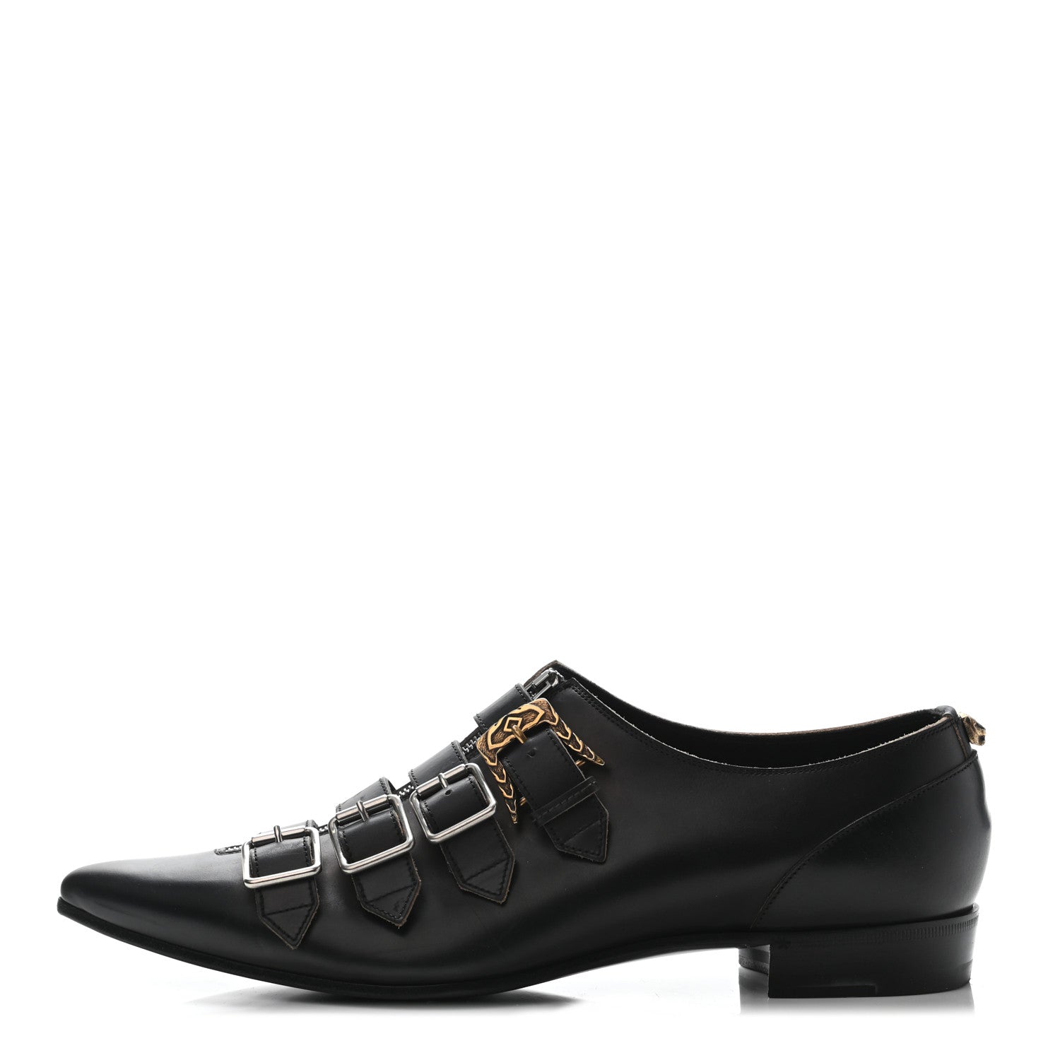 Gucci Cordovan Lux Mens Monk Strap Zip Loafers 10 Black 1 of 4