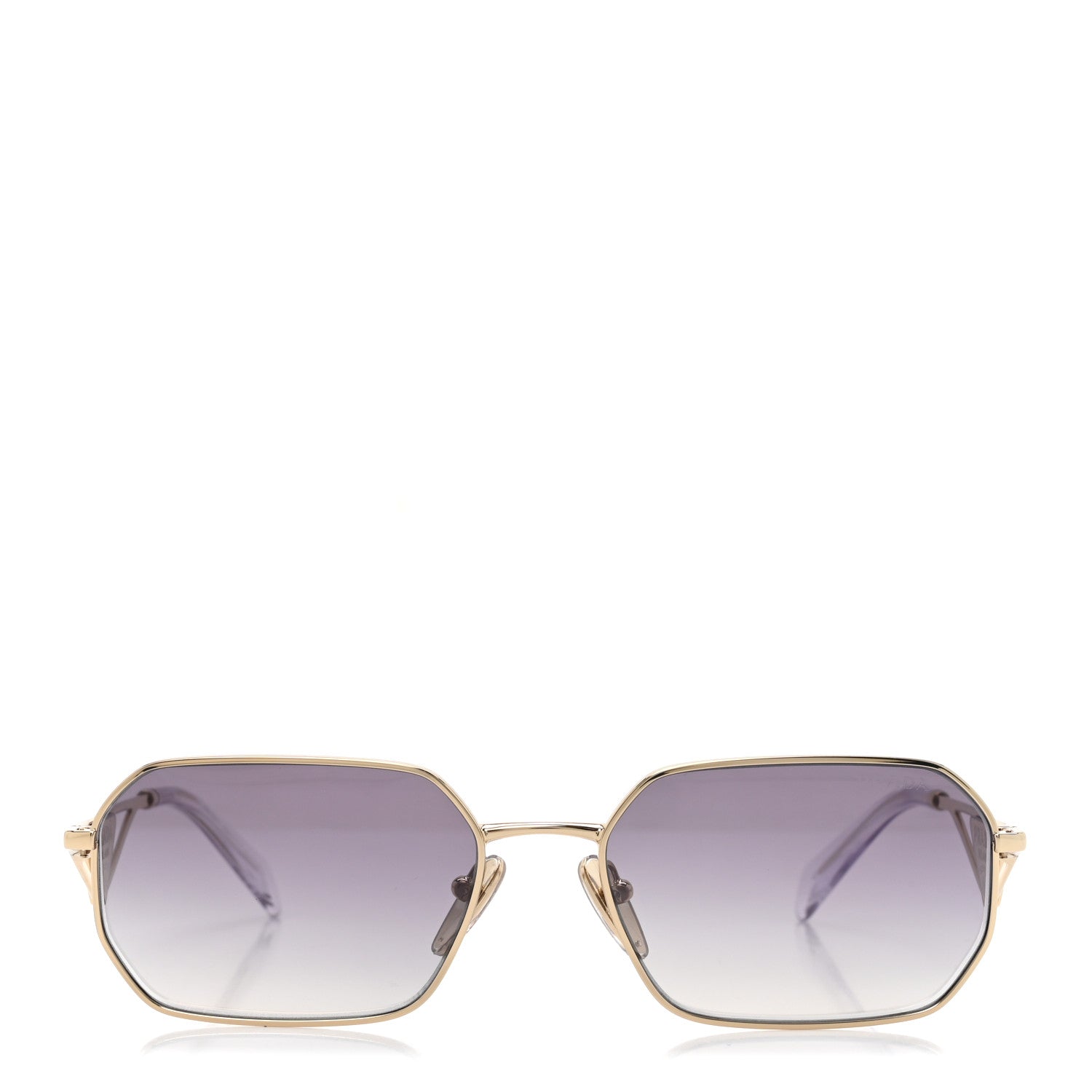 Prada Metal Symbole Triangle Logo Sunglasses SPR A51 Gold Blue 2 of 8