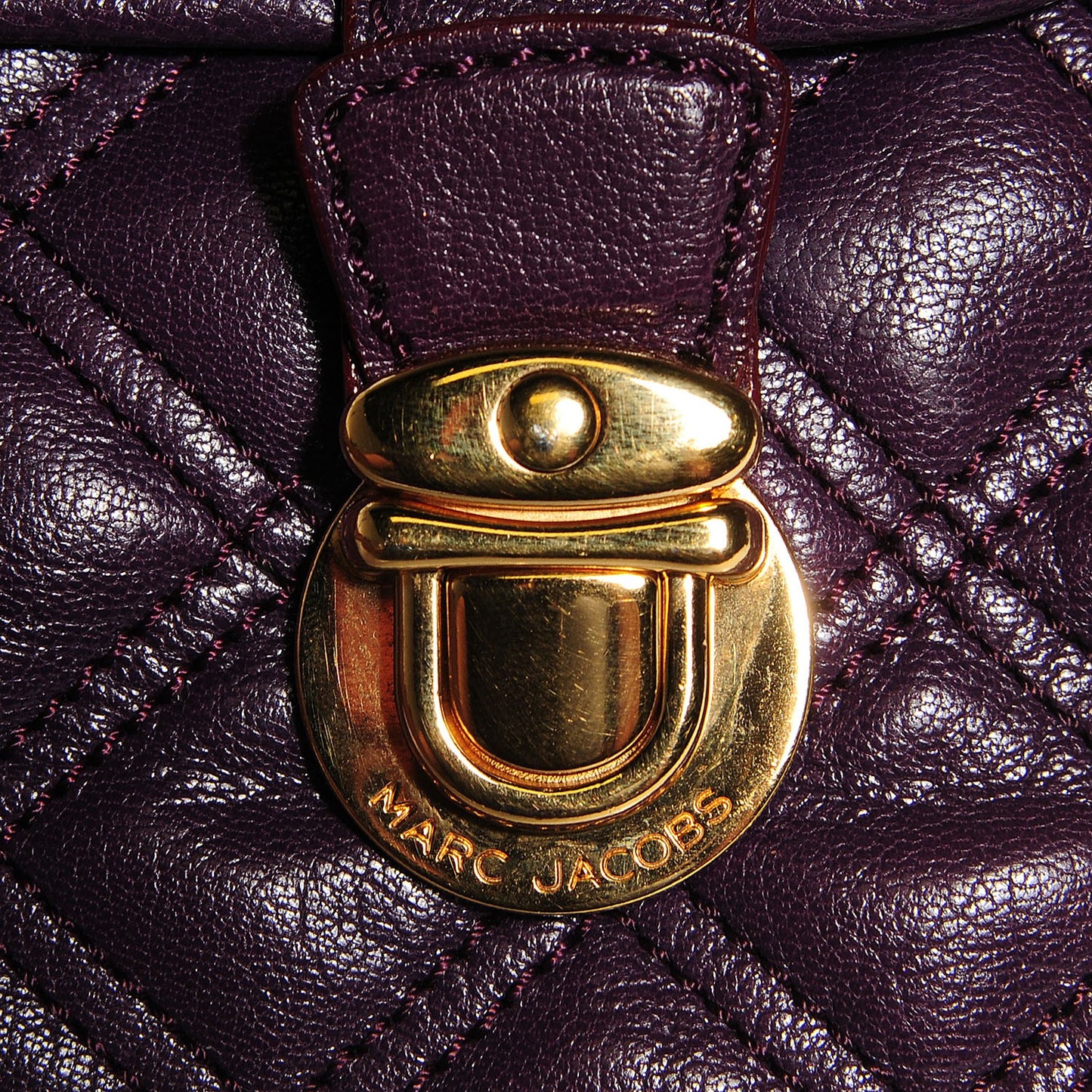 Goatskin Quilted Mary Flap Purple