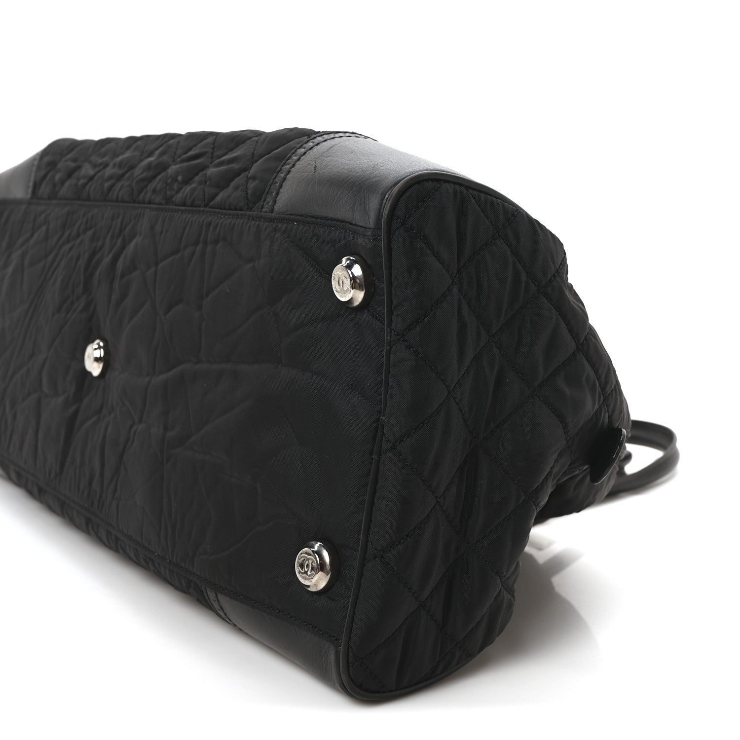 Chanel Calfskin Nylon Paris New York Duffel Bag Black 10 of 10