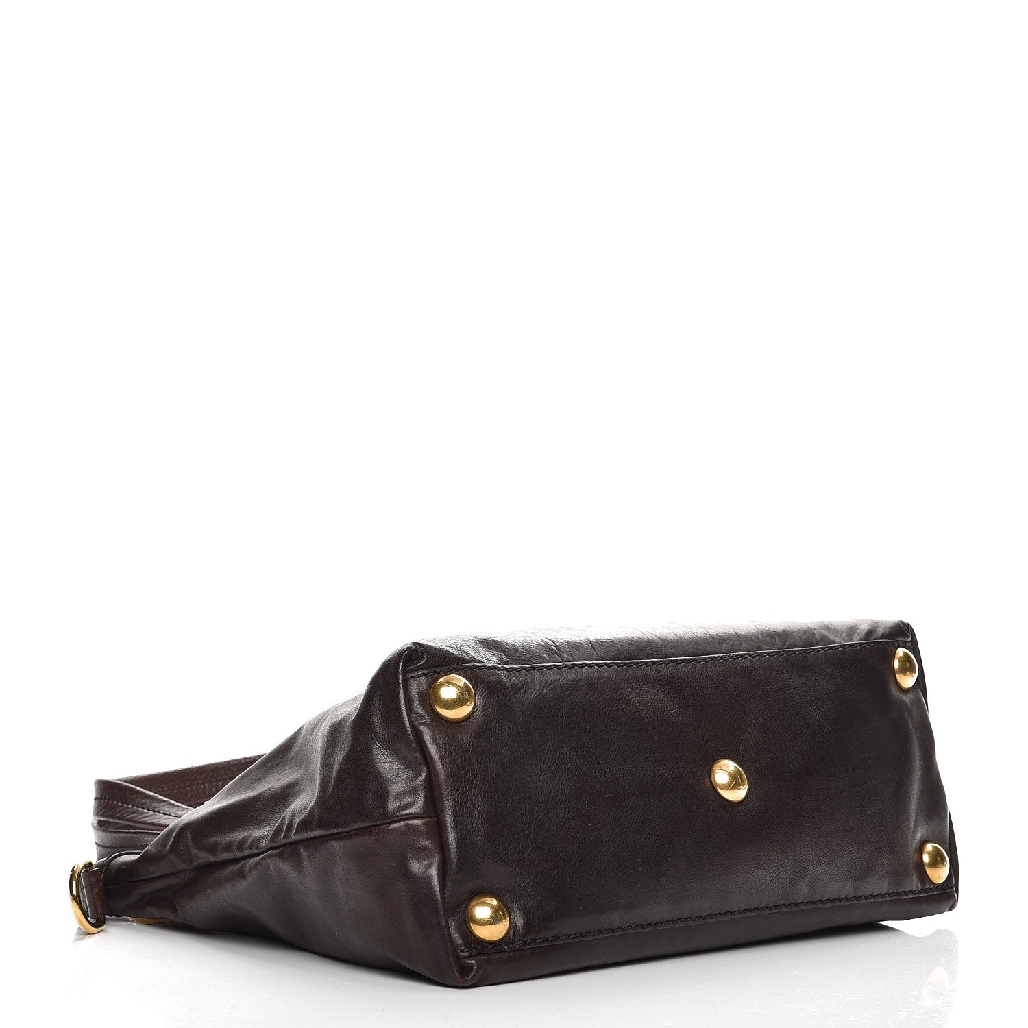 Gucci Calfskin Small Babouska Tote Dark Brown 4 of 10