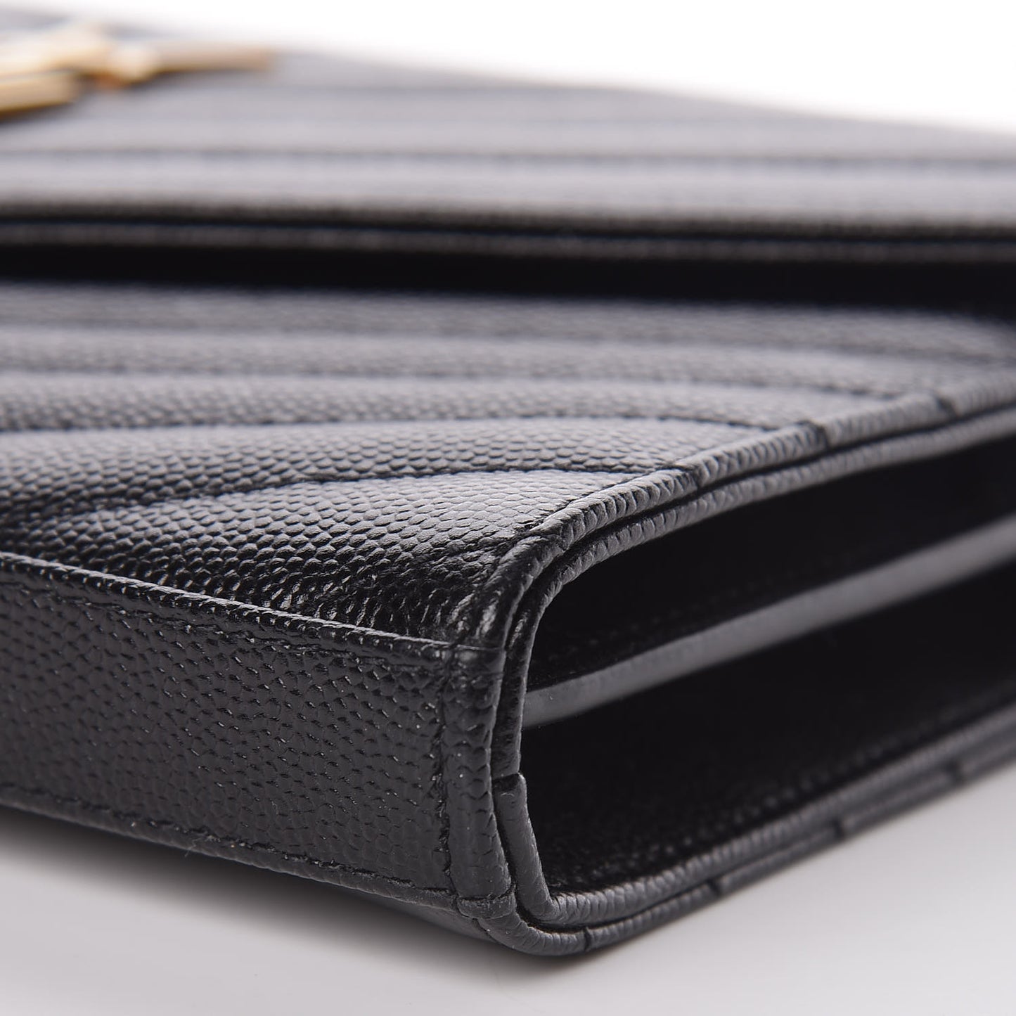 Grain De Poudre Matelasse Chevron Deconstructed Monogram Chain Wallet Black