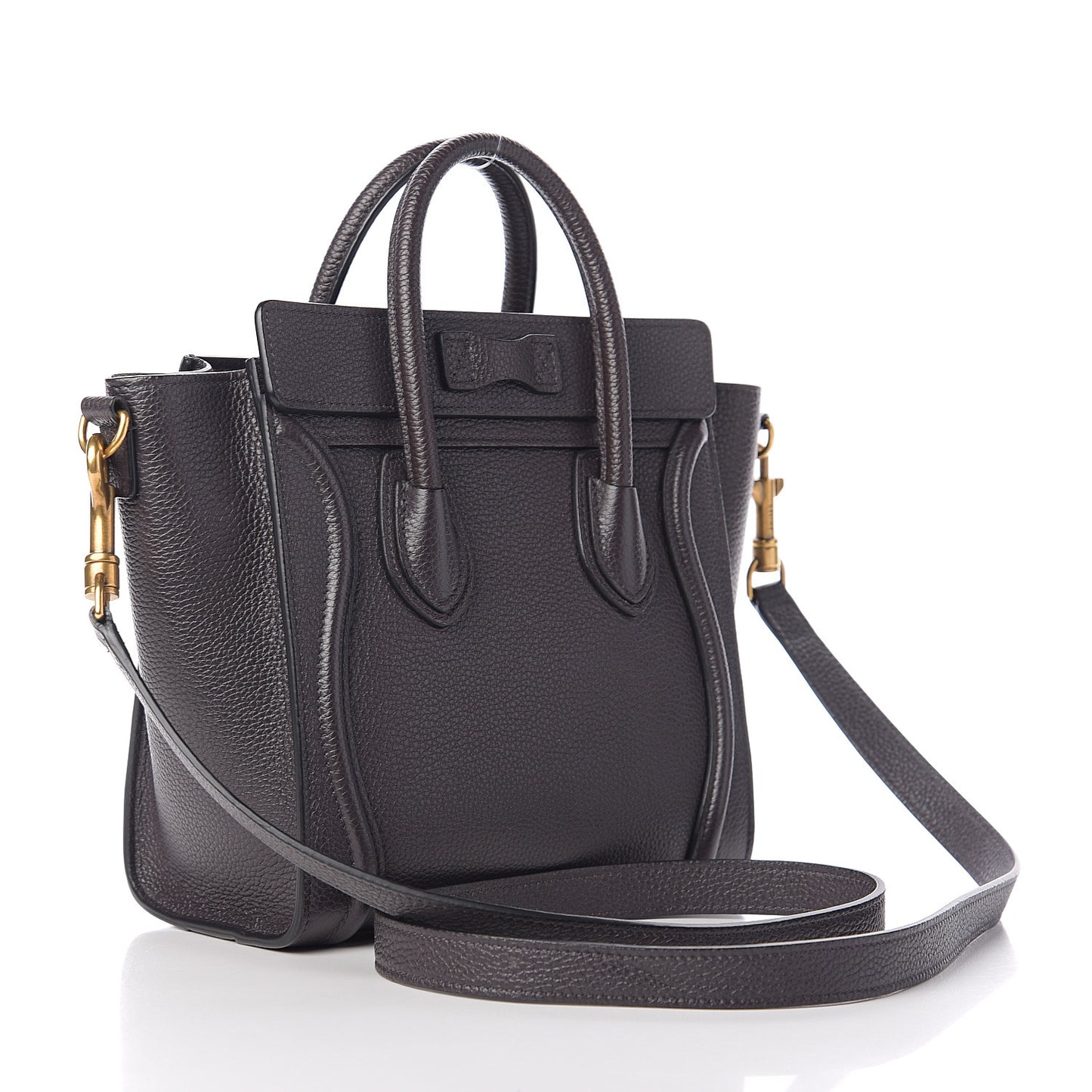Drummed Calfskin Nano Luggage Liquorice