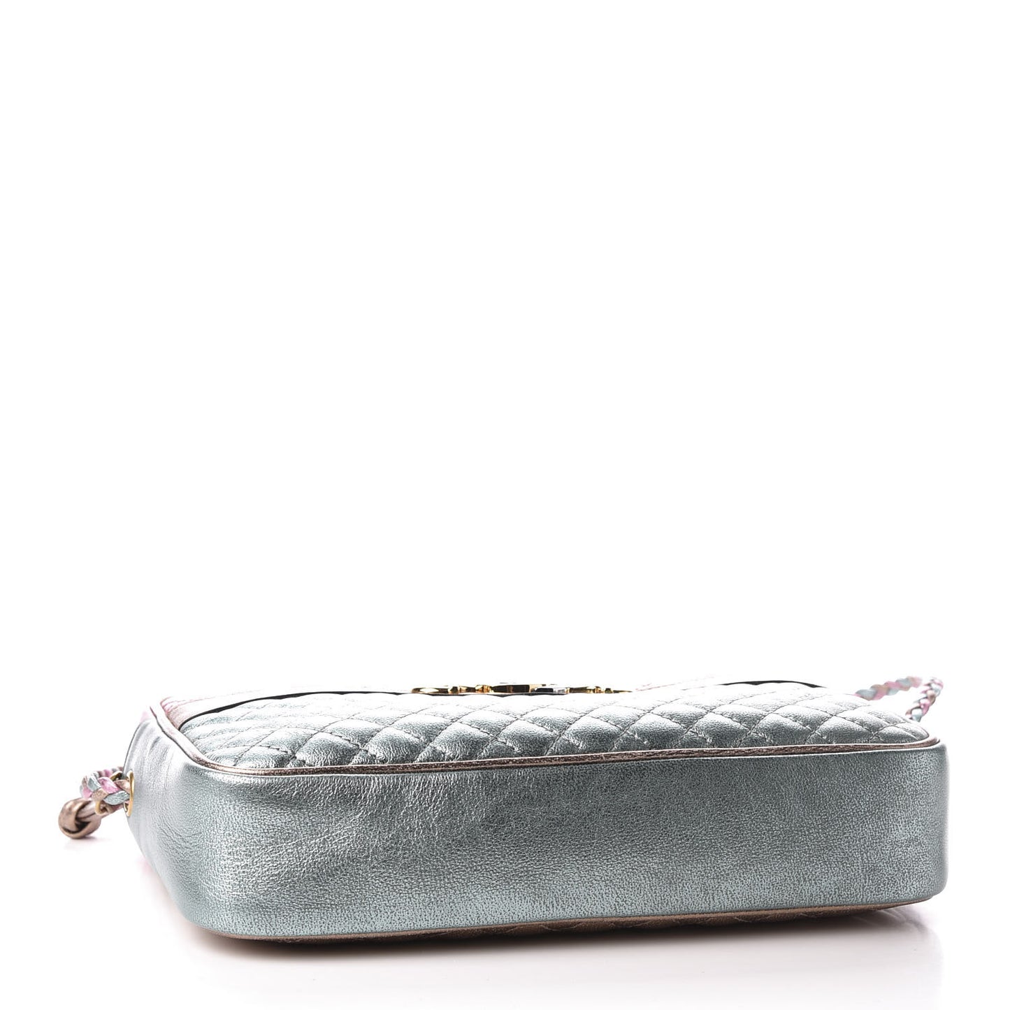Laminated Nappa Trapuntata Small Zumi Shoulder Bag Rosa Lago Rame